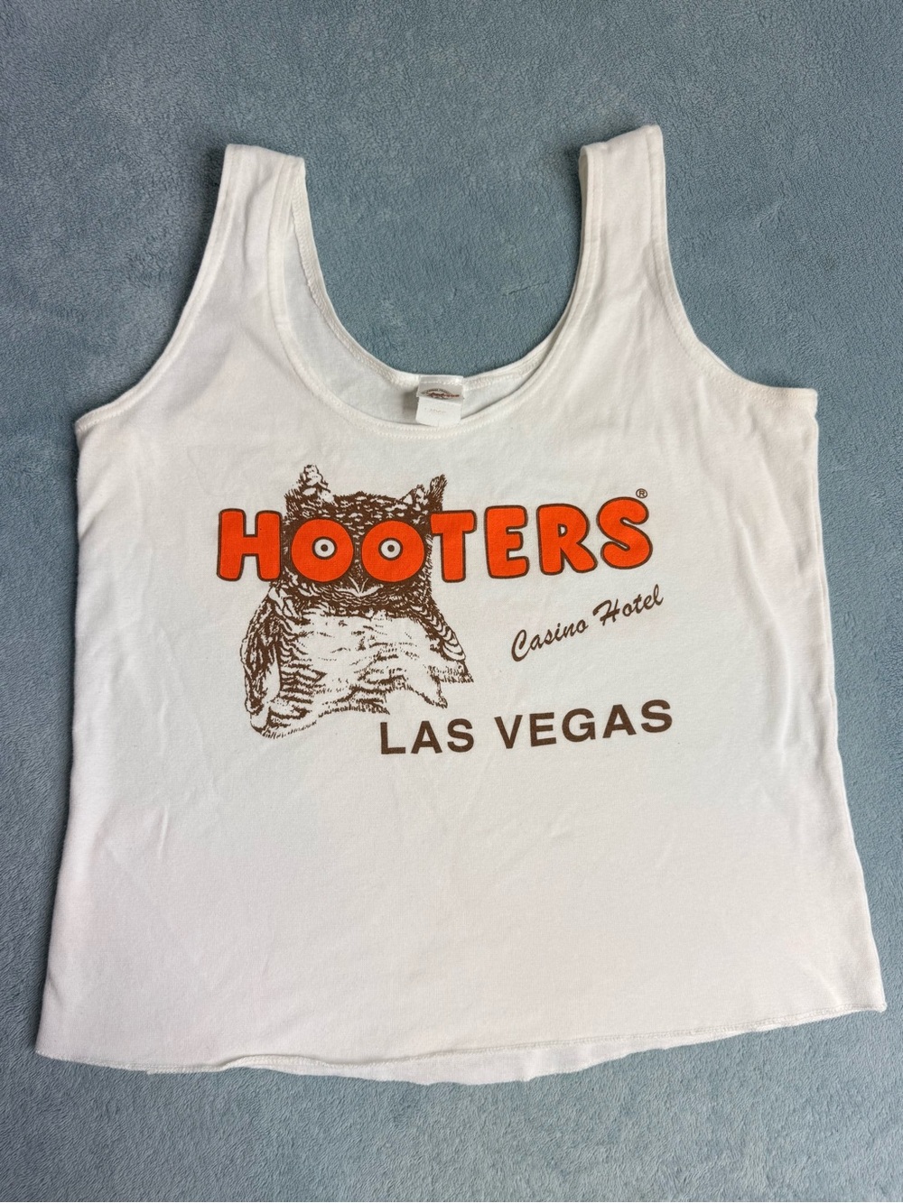 Hooters Las Vegas Casino Hotel Tank Top Women’s L Y2K Graphic Owl White